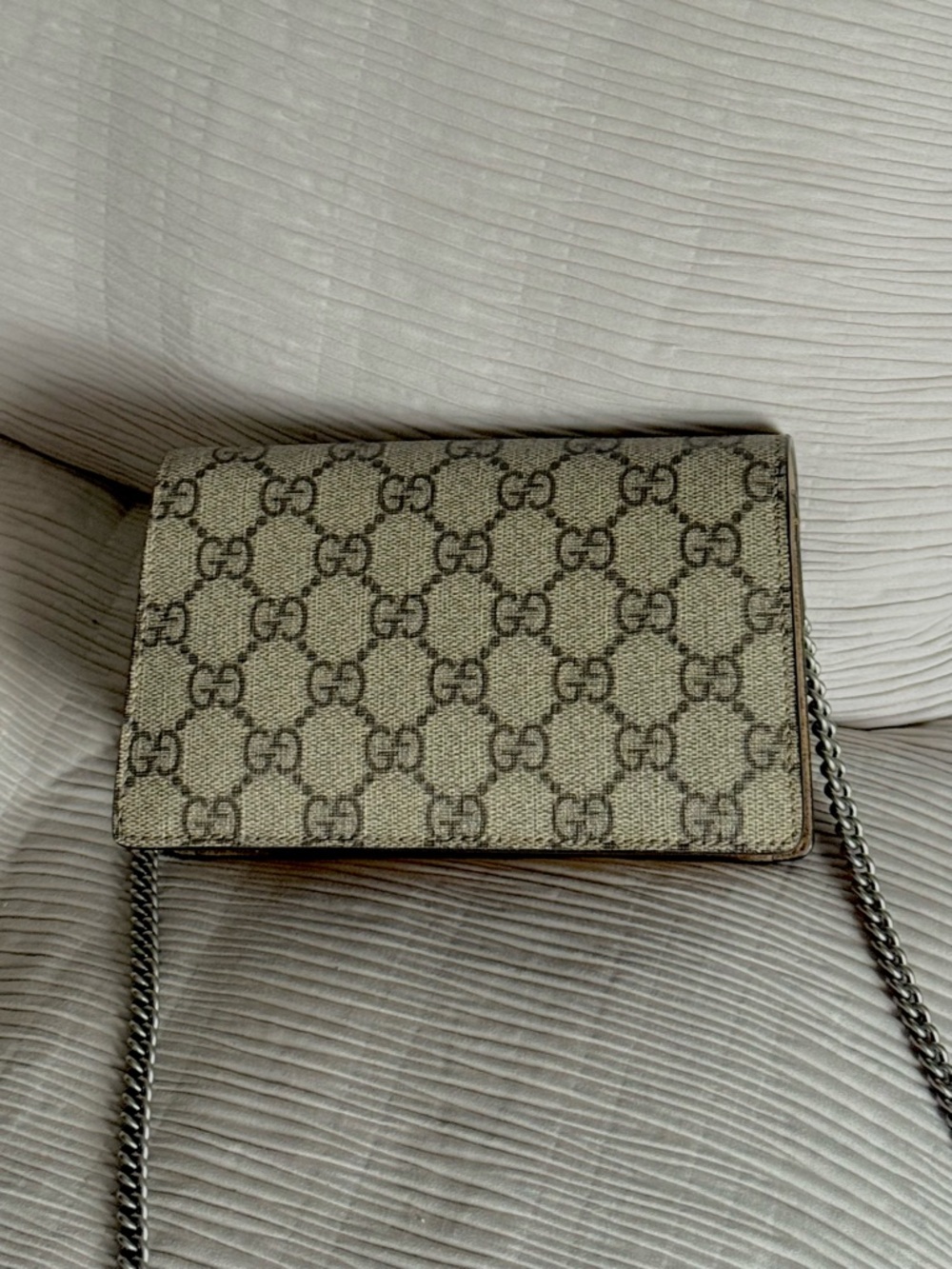 Gucci Beige GG Supreme Canvas Dionysus Crossbody Bag with Silver Hardware - Picture 2 of 11